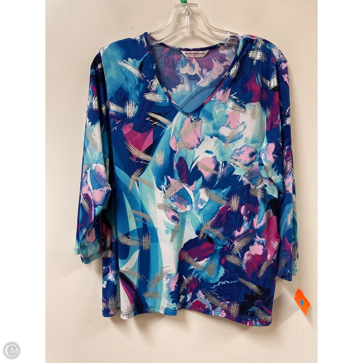 Top Long Sleeve By Allison Daley In Blue & Purple, Size: Lp