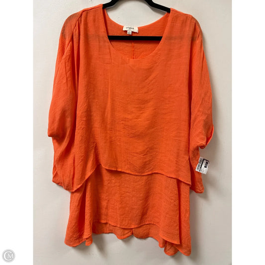 Tunic Short Sleeve By Umgee In Orange, Size: L
