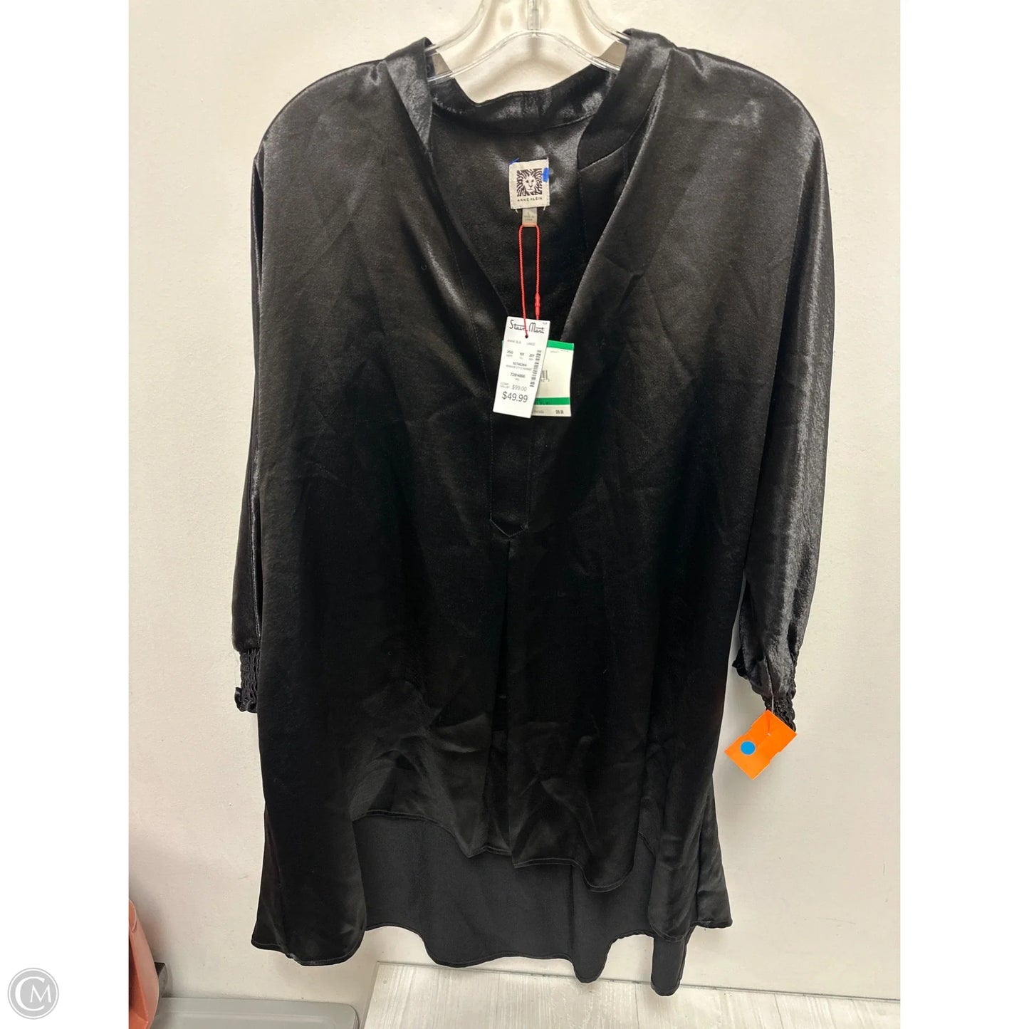 Tunic Long Sleeve By Anne Klein In Black, Size: L