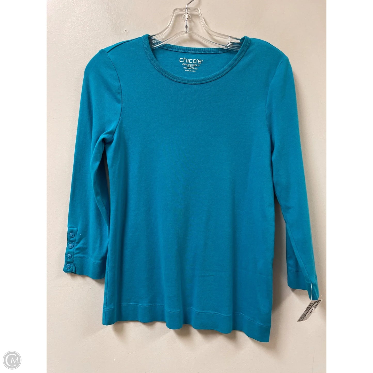 Top Long Sleeve By Chicos In Blue, Size: S
