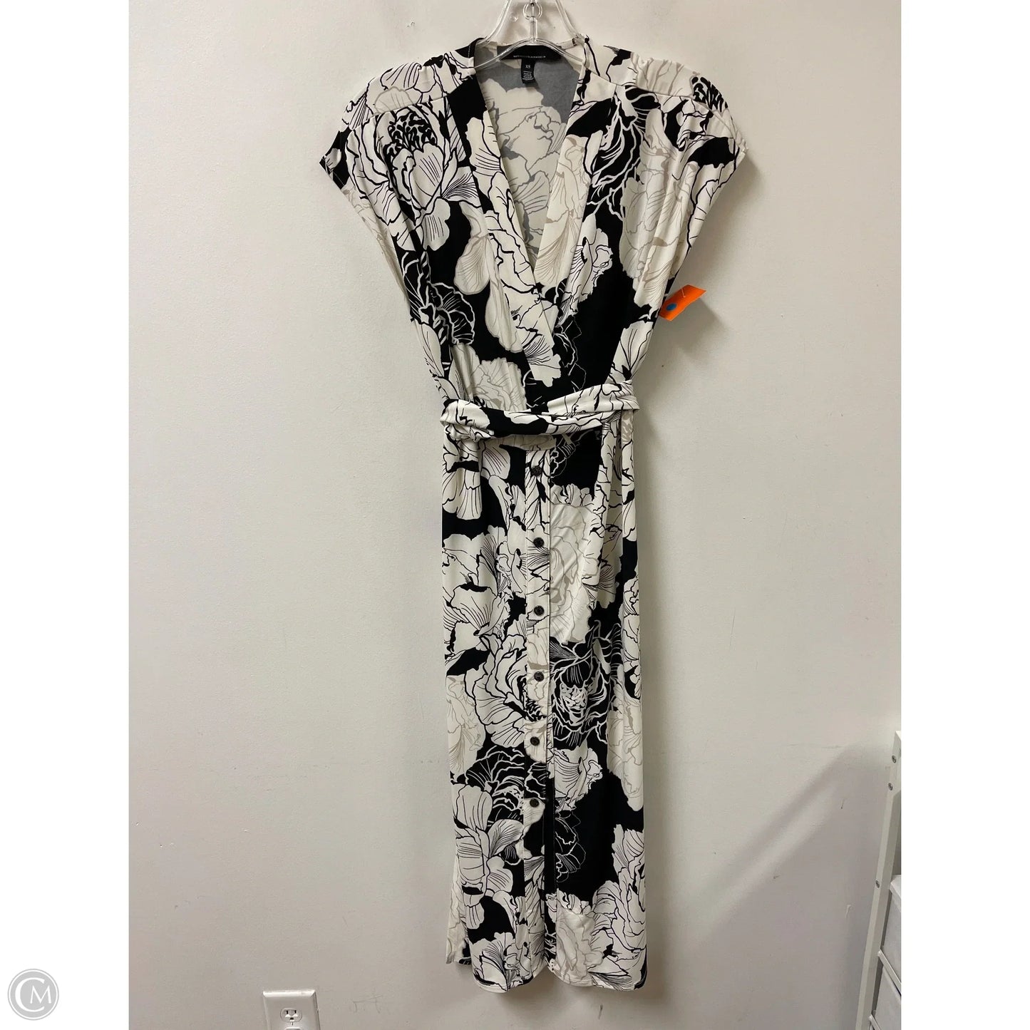 Dress Casual Midi By White House Black Market In Black & Cream, Size: Xs