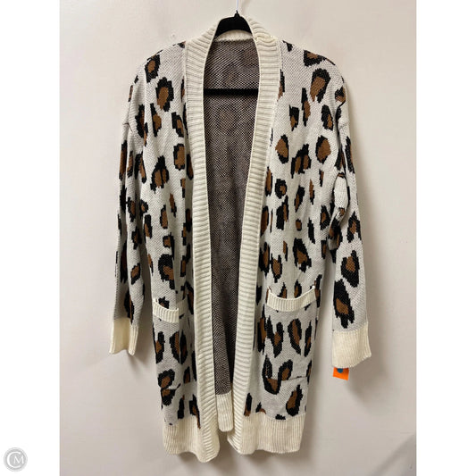 Sweater Cardigan By Clothes Mentor In Animal Print, Size: M