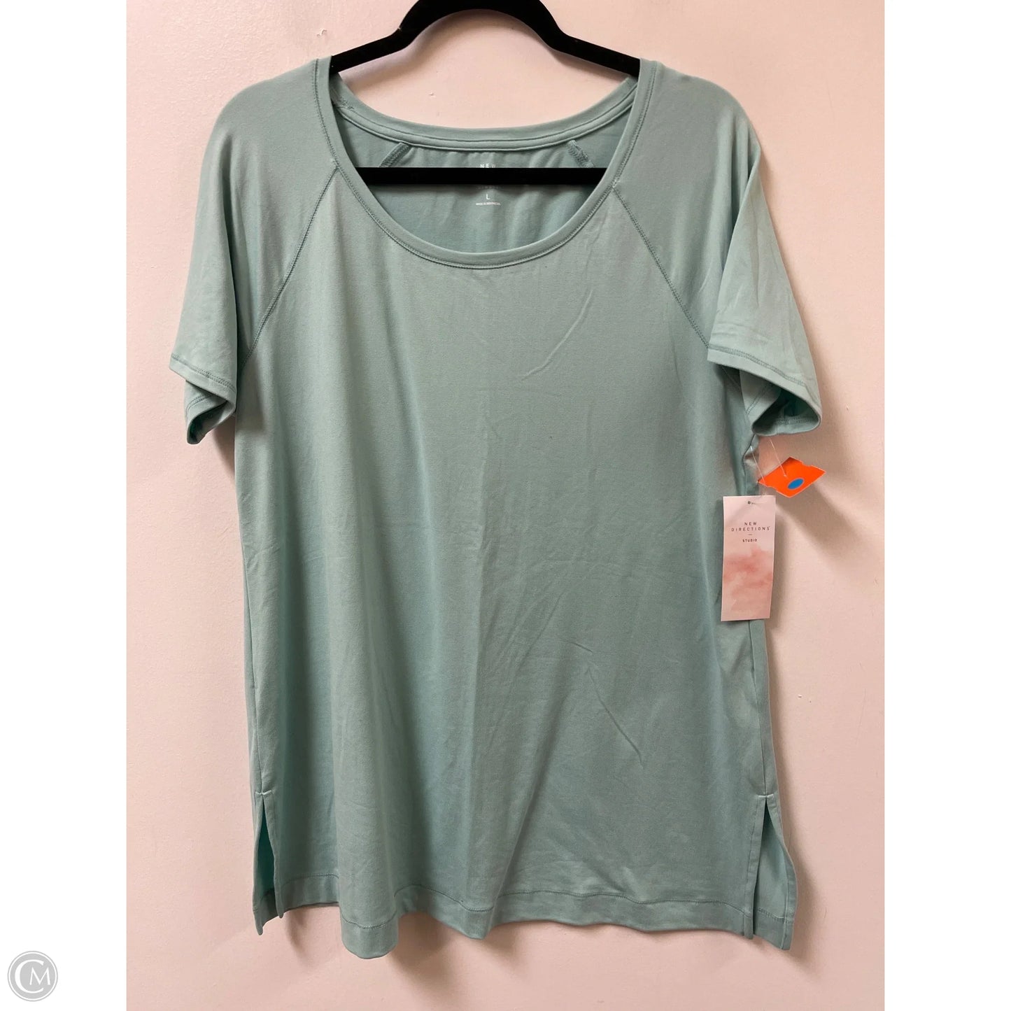 Top Short Sleeve By New Directions In Blue, Size: L