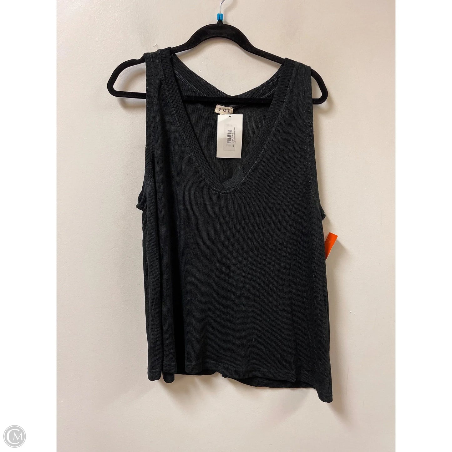 Top Sleeveless By Pol In Black, Size: M
