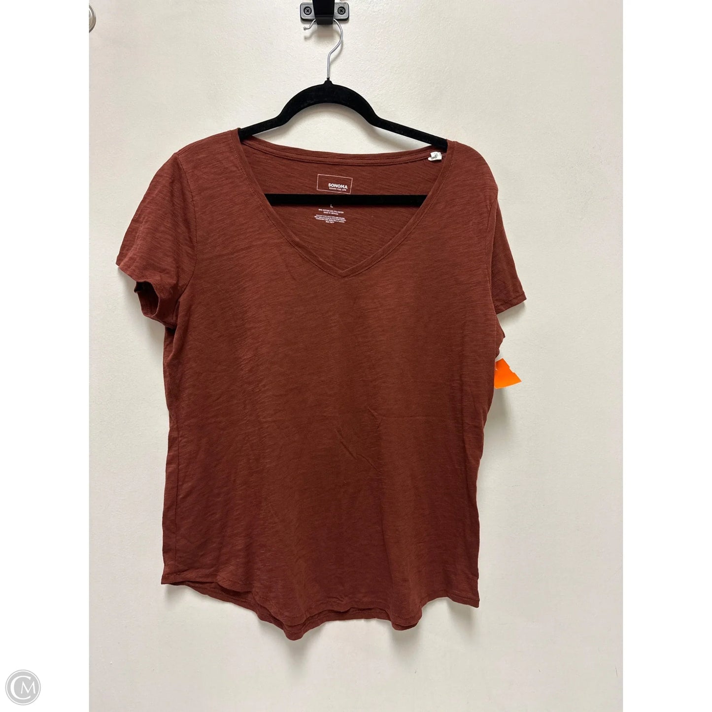 Top Short Sleeve By Sonoma In Brown, Size: L
