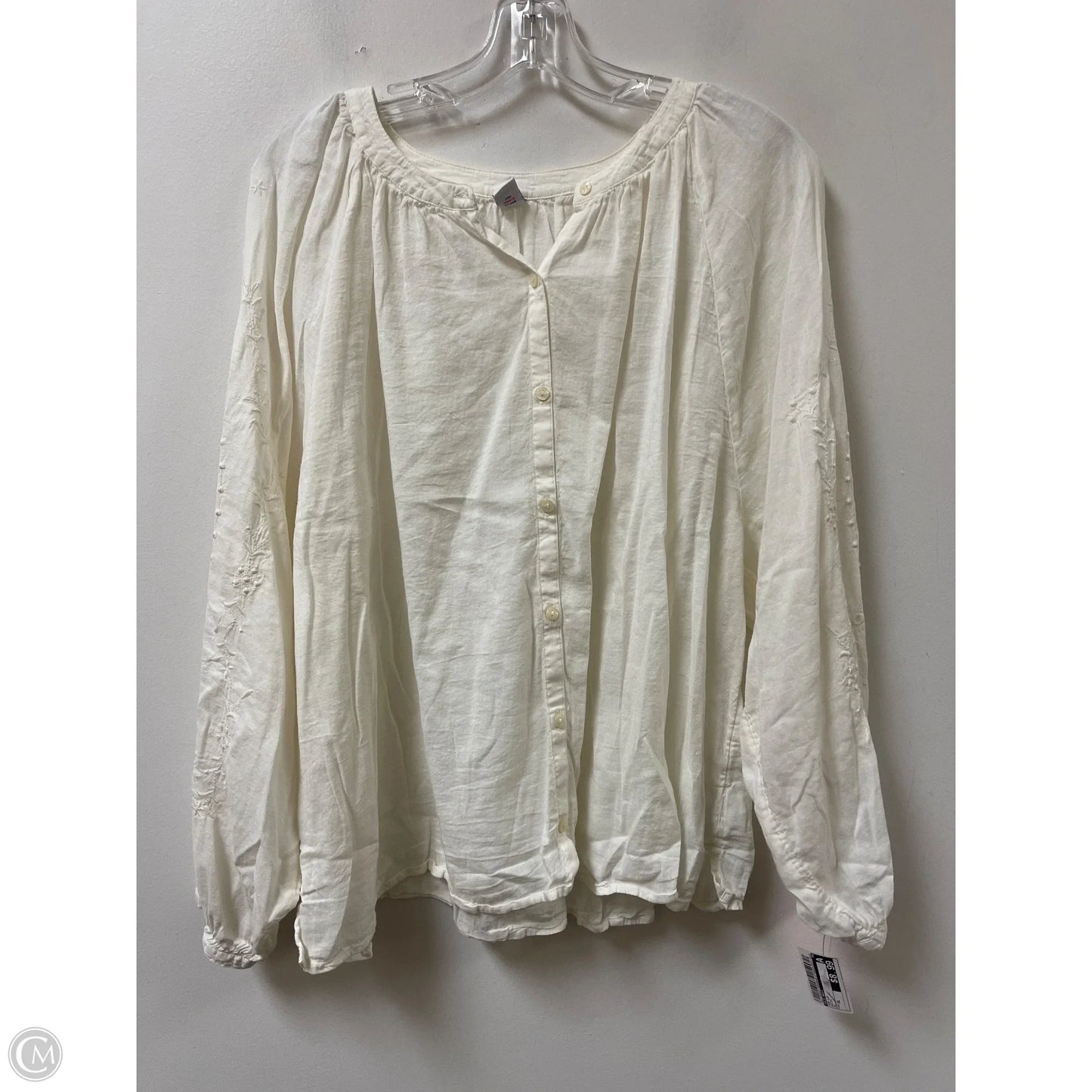 Top Long Sleeve By Old Navy In White, Size: Xl