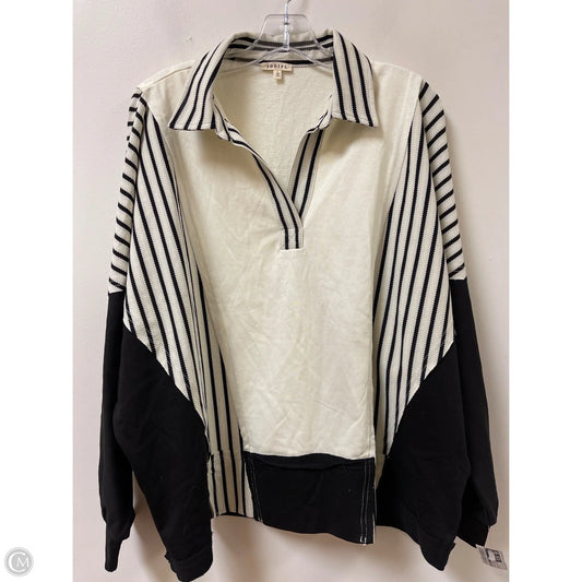 Sweatshirt Collar By Jodifl In Black & White, Size: L