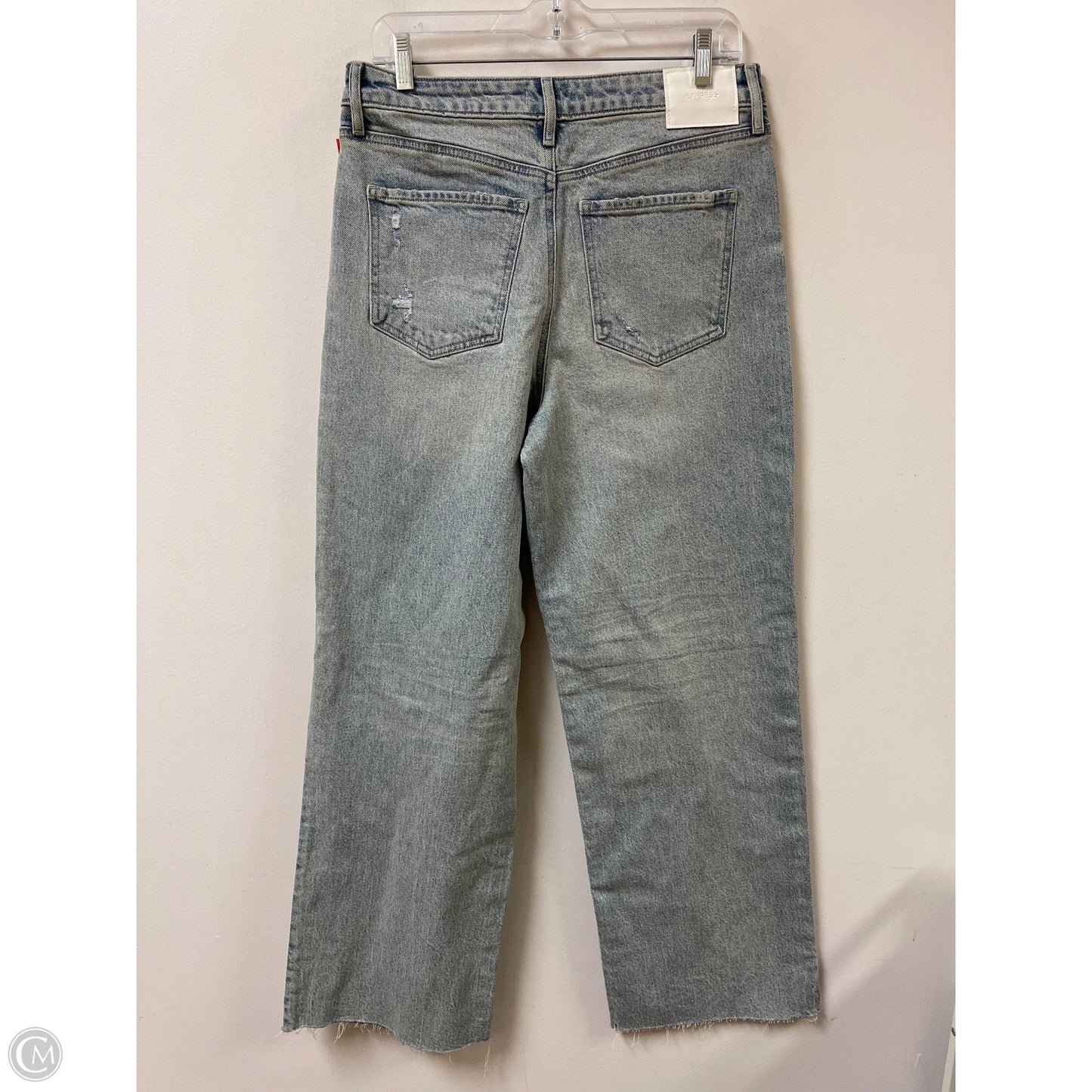 Jeans Wide Leg By Express In Blue Denim, Size: 8