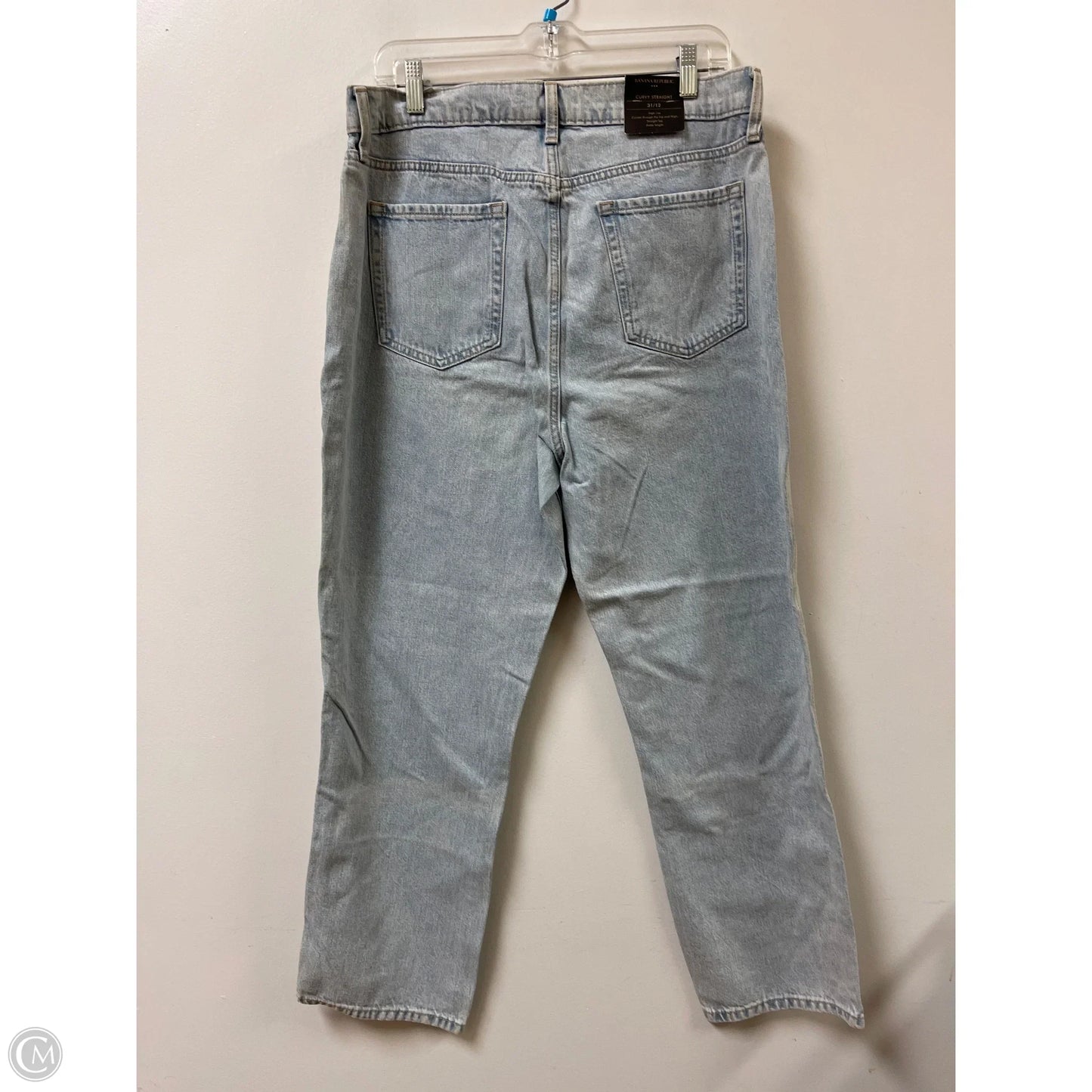 Jeans Straight By Banana Republic In Blue Denim, Size: 12