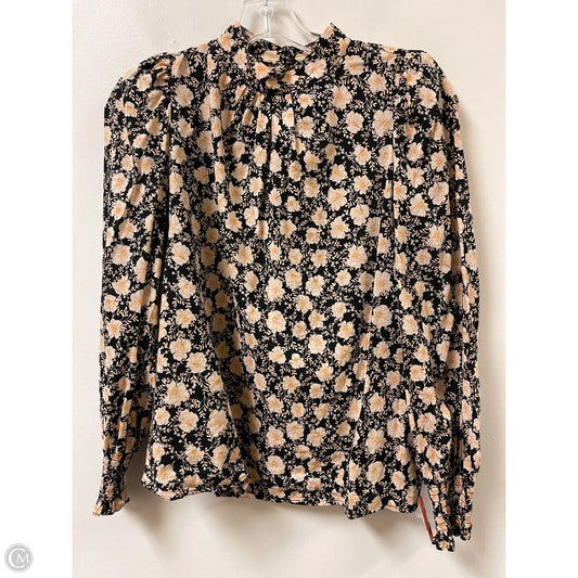 Top Long Sleeve By Who What Wear In Black & Yellow, Size: M