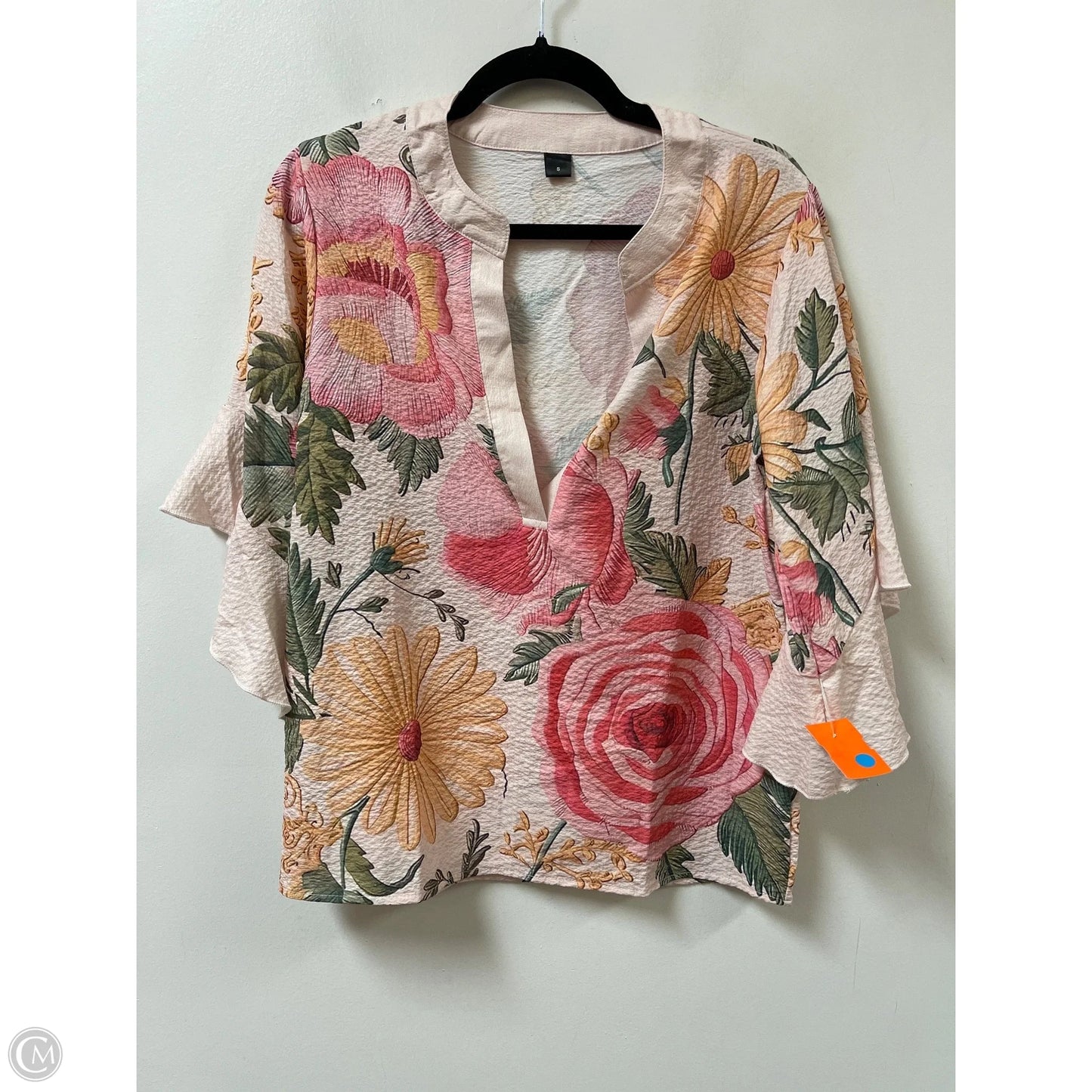 Top Short Sleeve By Clothes Mentor In Floral Print, Size: S