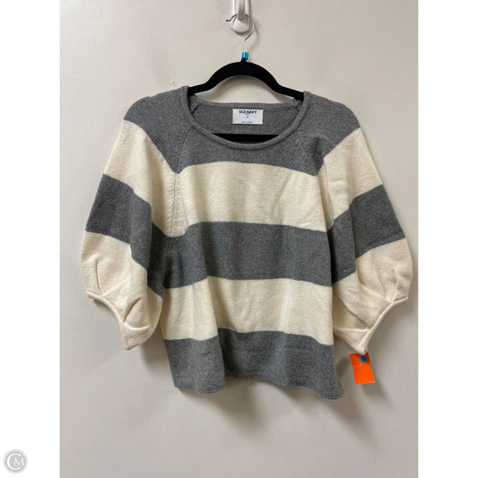 Sweater Short Sleeve By Old Navy In Cream & Grey, Size: Xl
