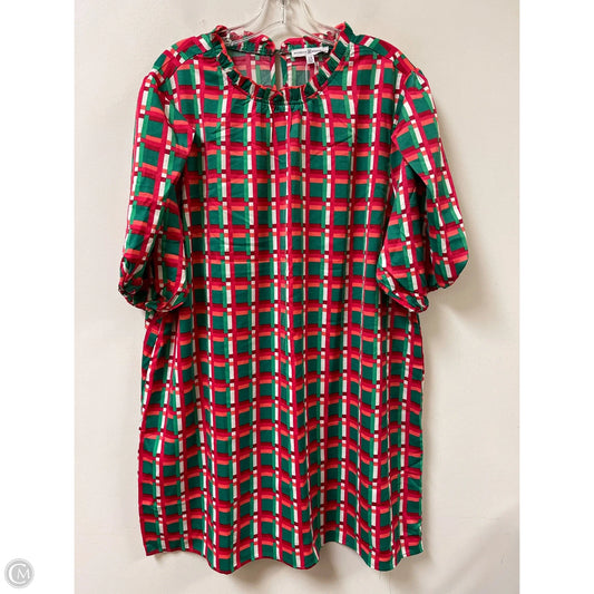 Dress Casual Short By Michelle Mcdowell In Green & Pink, Size: 2x