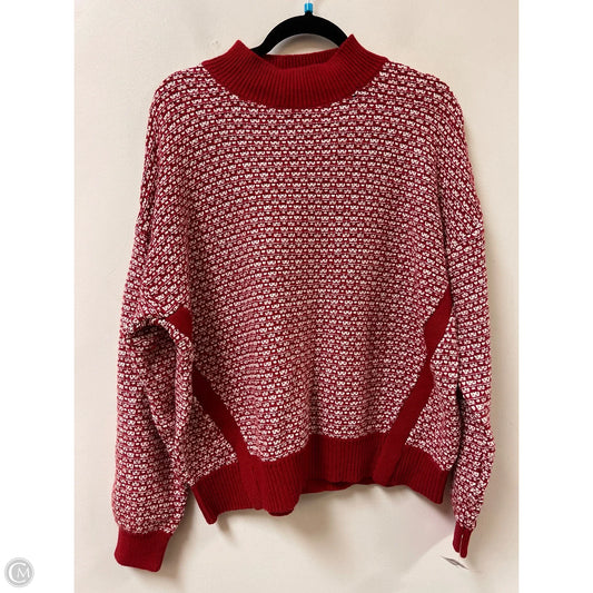 Sweater By Loft In Red & White, Size: 1x