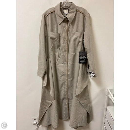 Dress Casual Midi By Tuckernuck In Taupe, Size: 2x