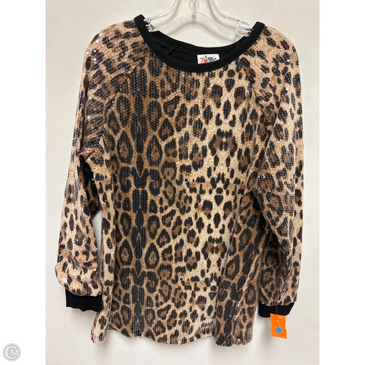 Top Long Sleeve By Zigzag Stripe In Animal Print, Size: M