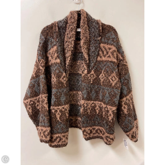 Sweater Cardigan By Zara In Brown & Grey, Size: S