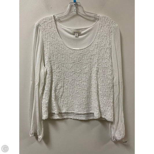 Top Long Sleeve By Versona In White, Size: 1x