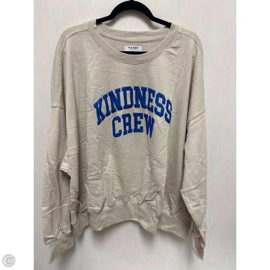 Sweatshirt Crewneck By Old Navy In Cream, Size: 4x
