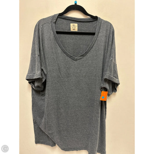 Top Short Sleeve By Glitzy Girlz In Grey, Size: 4x