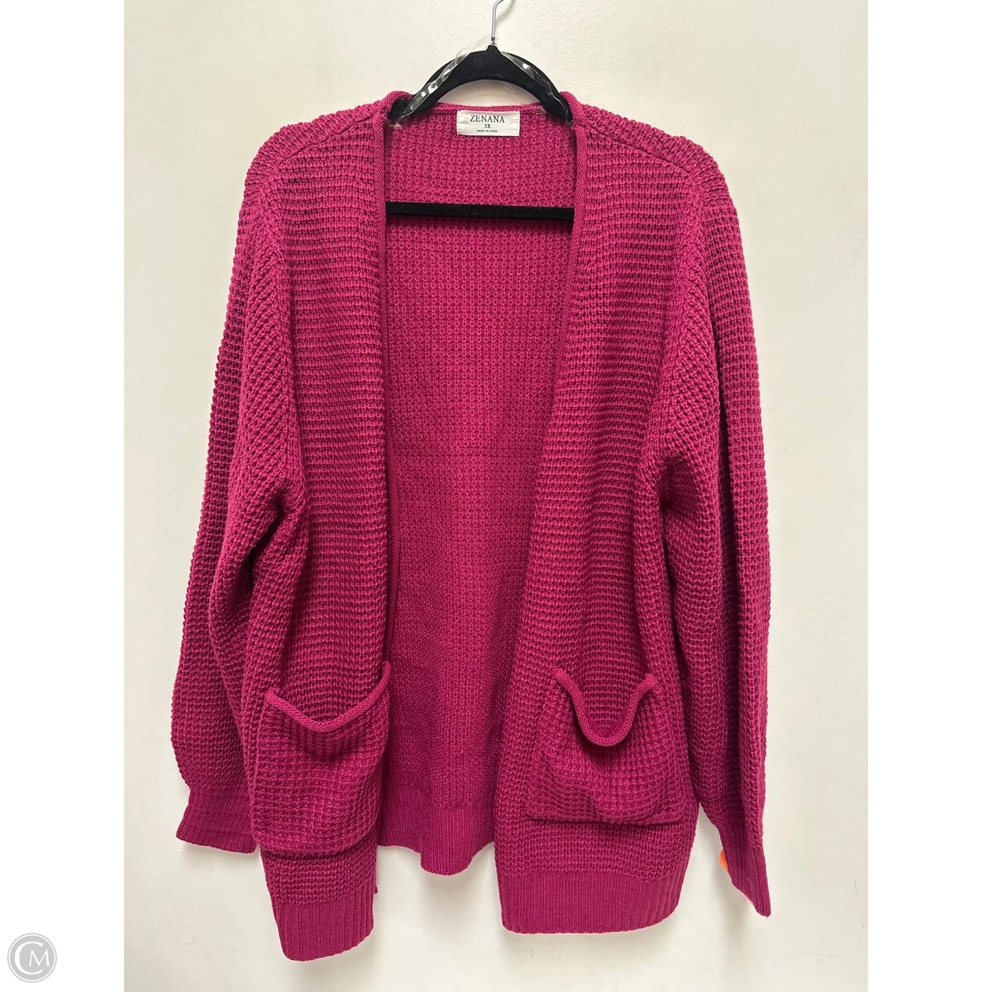 Sweater Cardigan By Zenana In Pink, Size: 3x