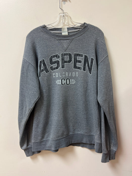 Sweatshirt Crewneck By Clothes Mentor In Grey, Size: L