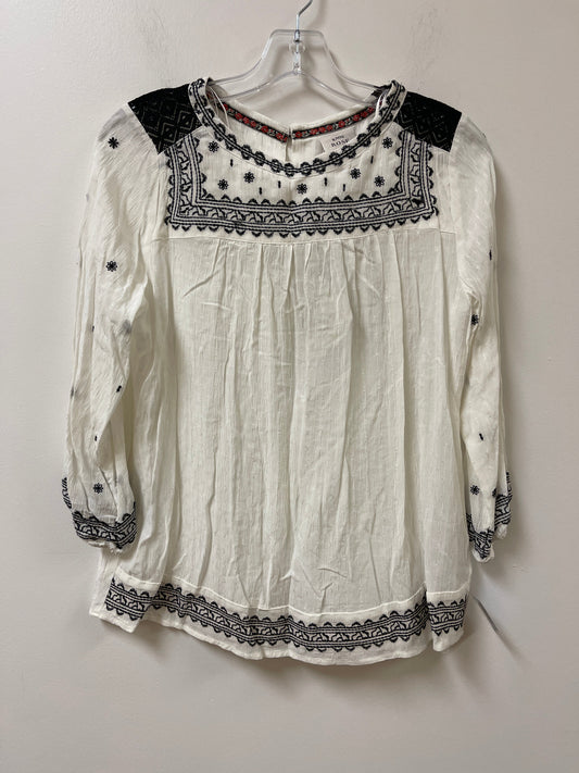 Top Long Sleeve By Knox Rose In White, Size: Xs