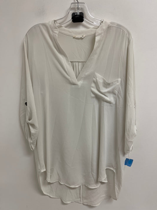 Tunic Long Sleeve By Lush In White, Size: M