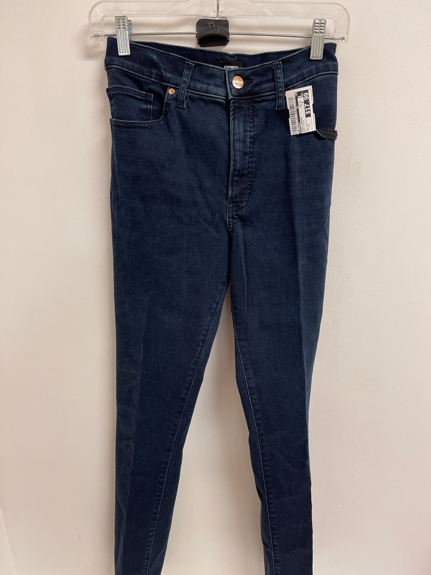 Jeans Skinny By Express In Blue Denim, Size: 12