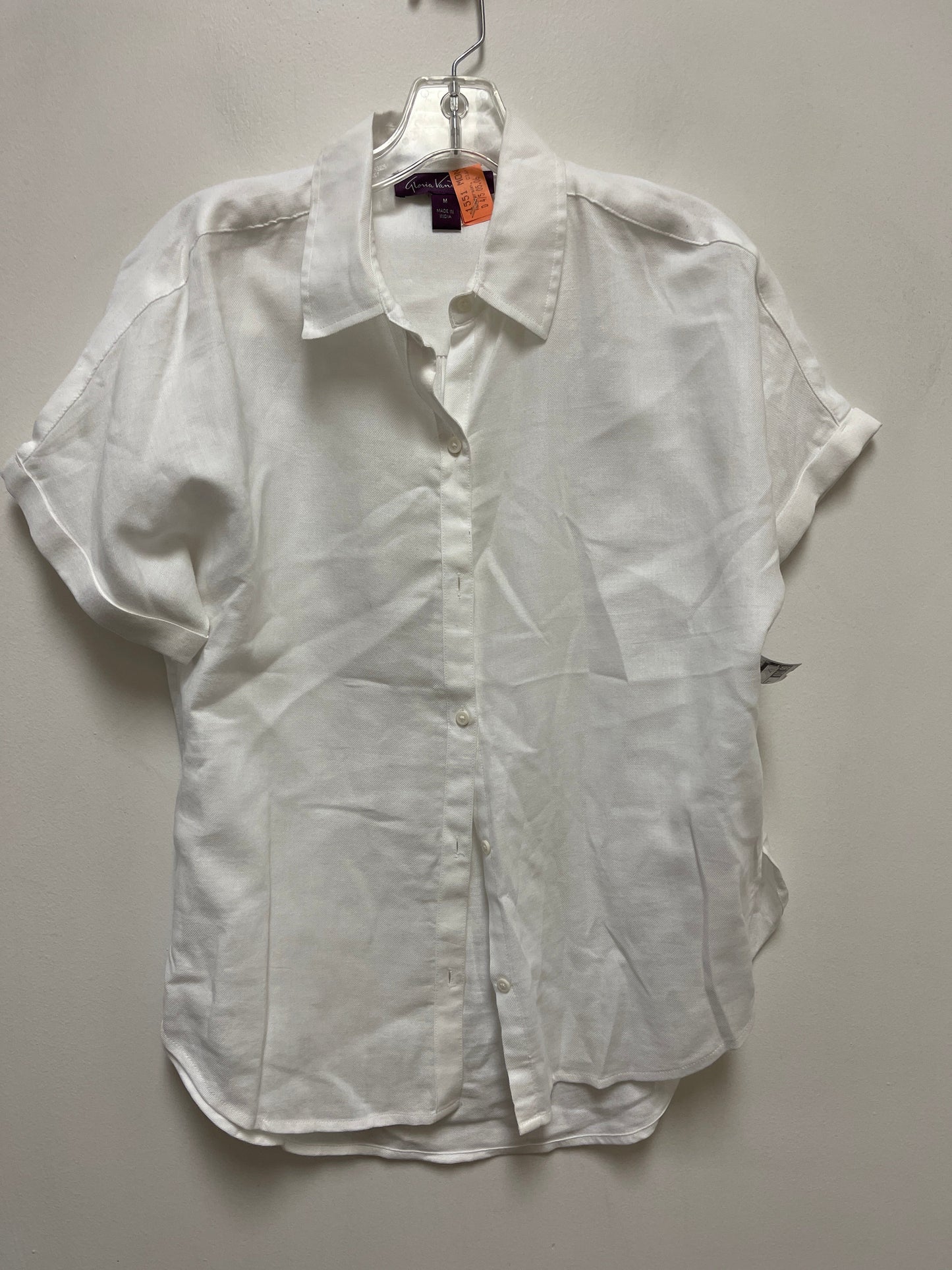 Blouse Short Sleeve By Gloria Vanderbilt In White, Size: M