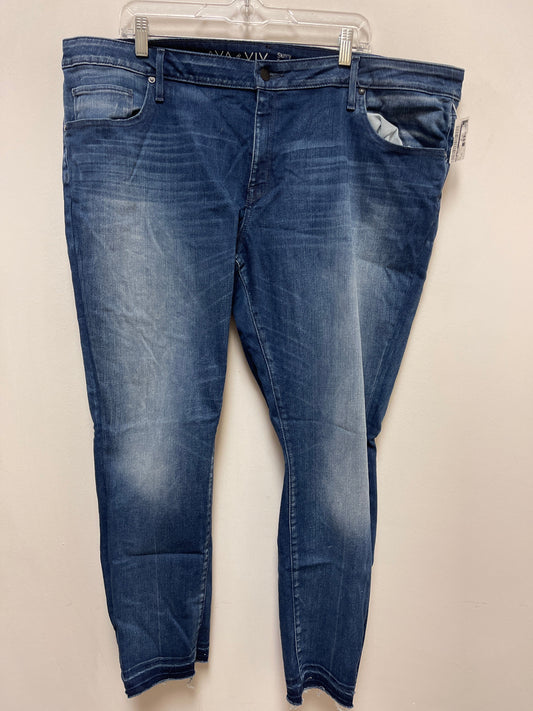 Jeans Skinny By Ava & Viv In Blue Denim, Size: 22