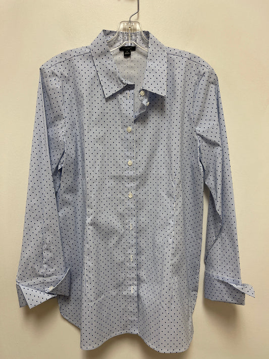 Blouse Long Sleeve By Ann Taylor In Blue, Size: M