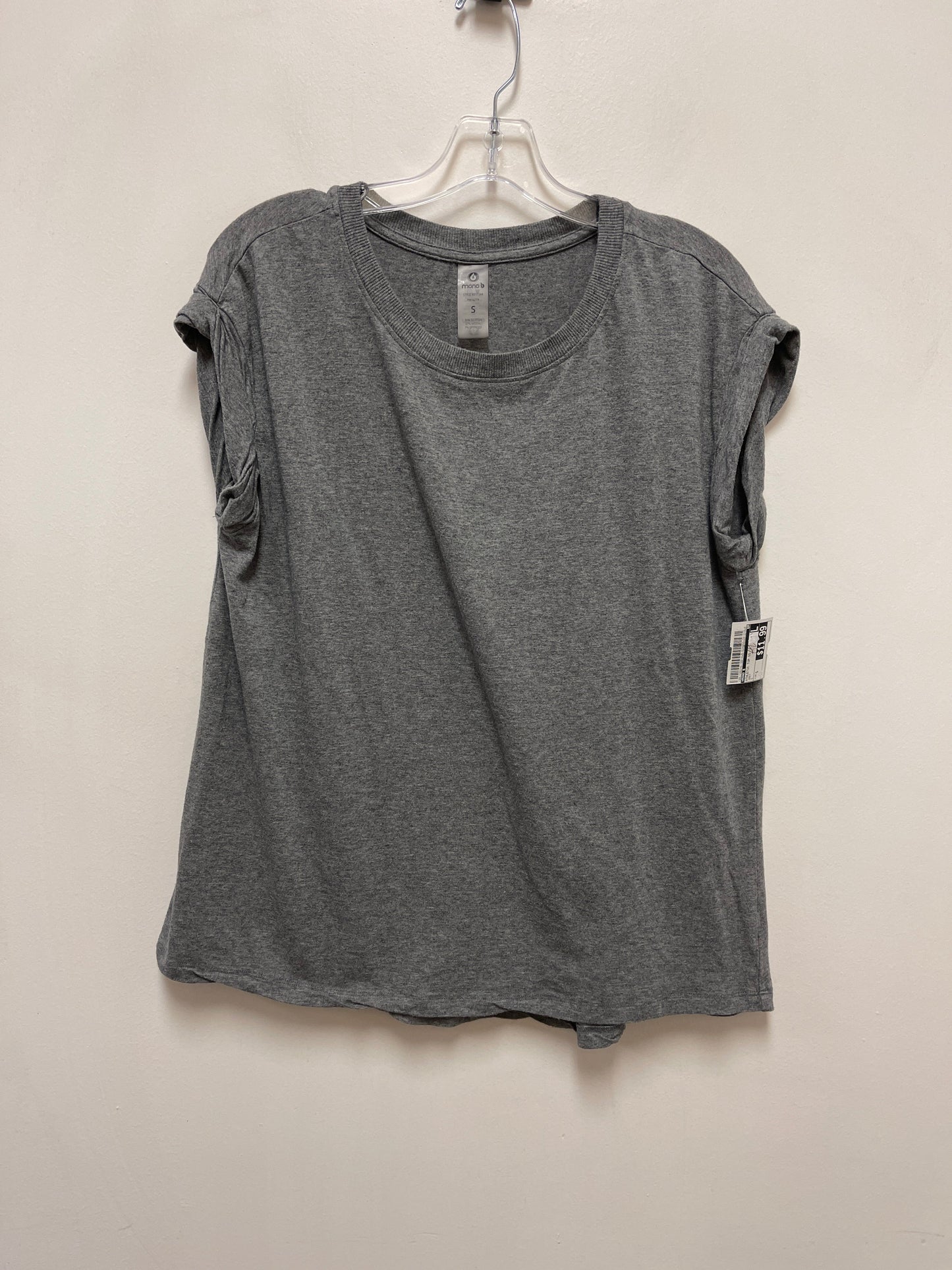 Athletic Top Short Sleeve By Mono B In Grey, Size: S