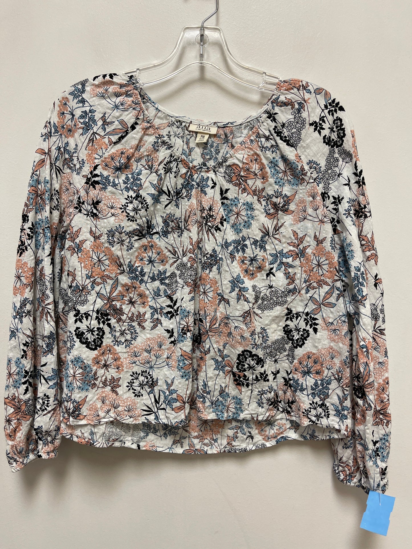 Top Long Sleeve By Ana In Floral Print, Size: Mp