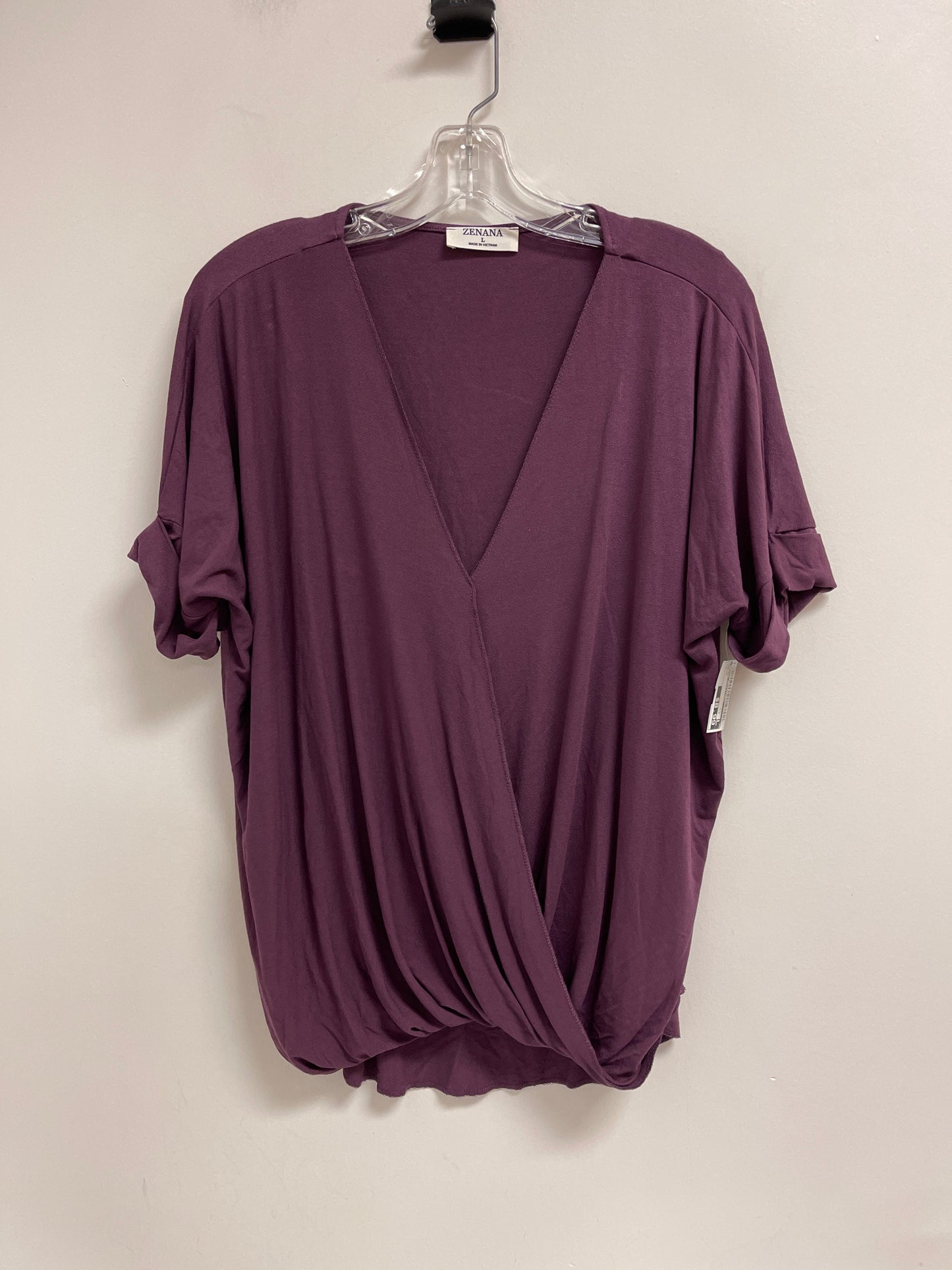 Top Short Sleeve By Zenana Outfitters In Purple, Size: L