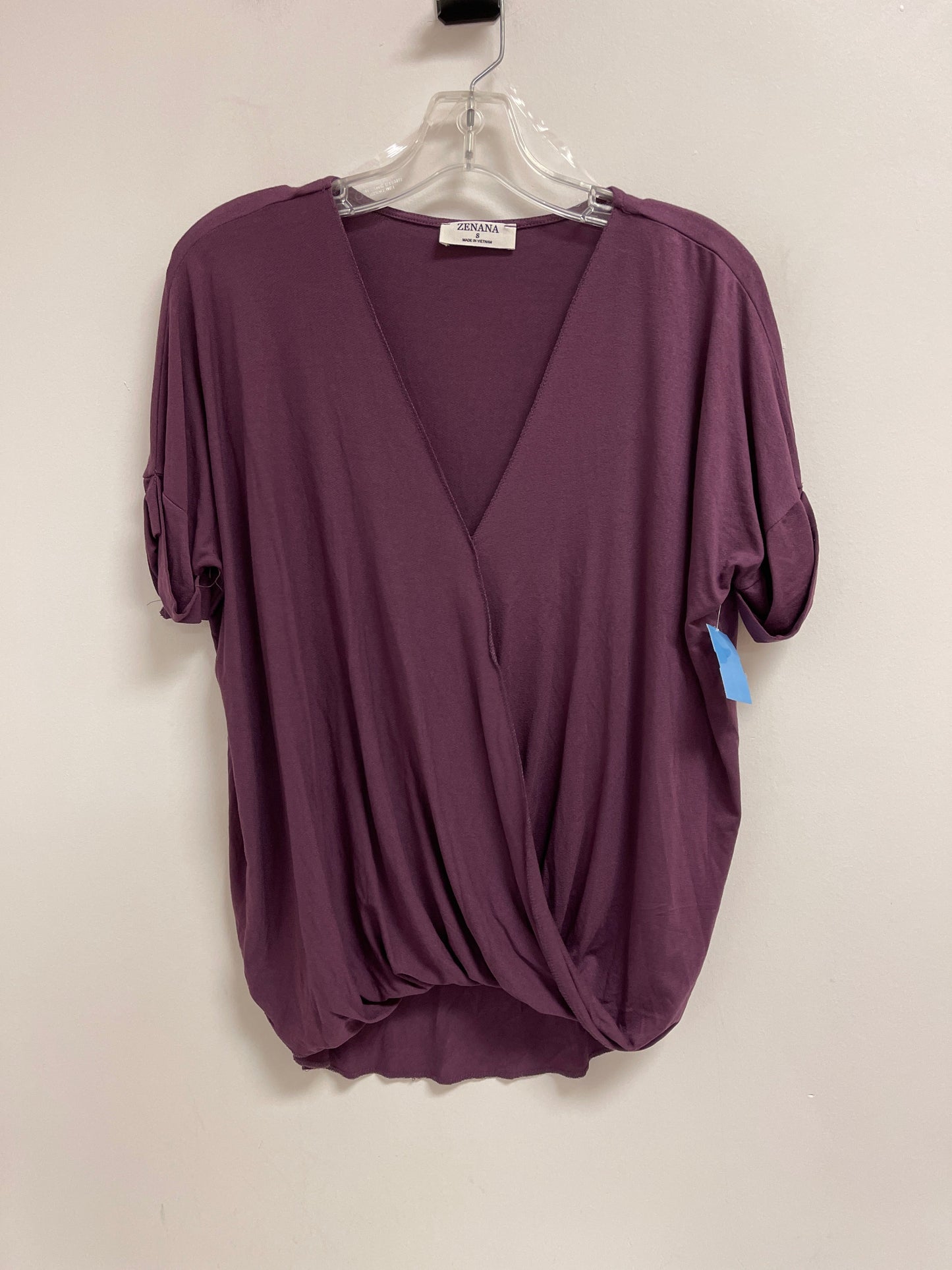 Top Short Sleeve By Zenana Outfitters In Purple, Size: S