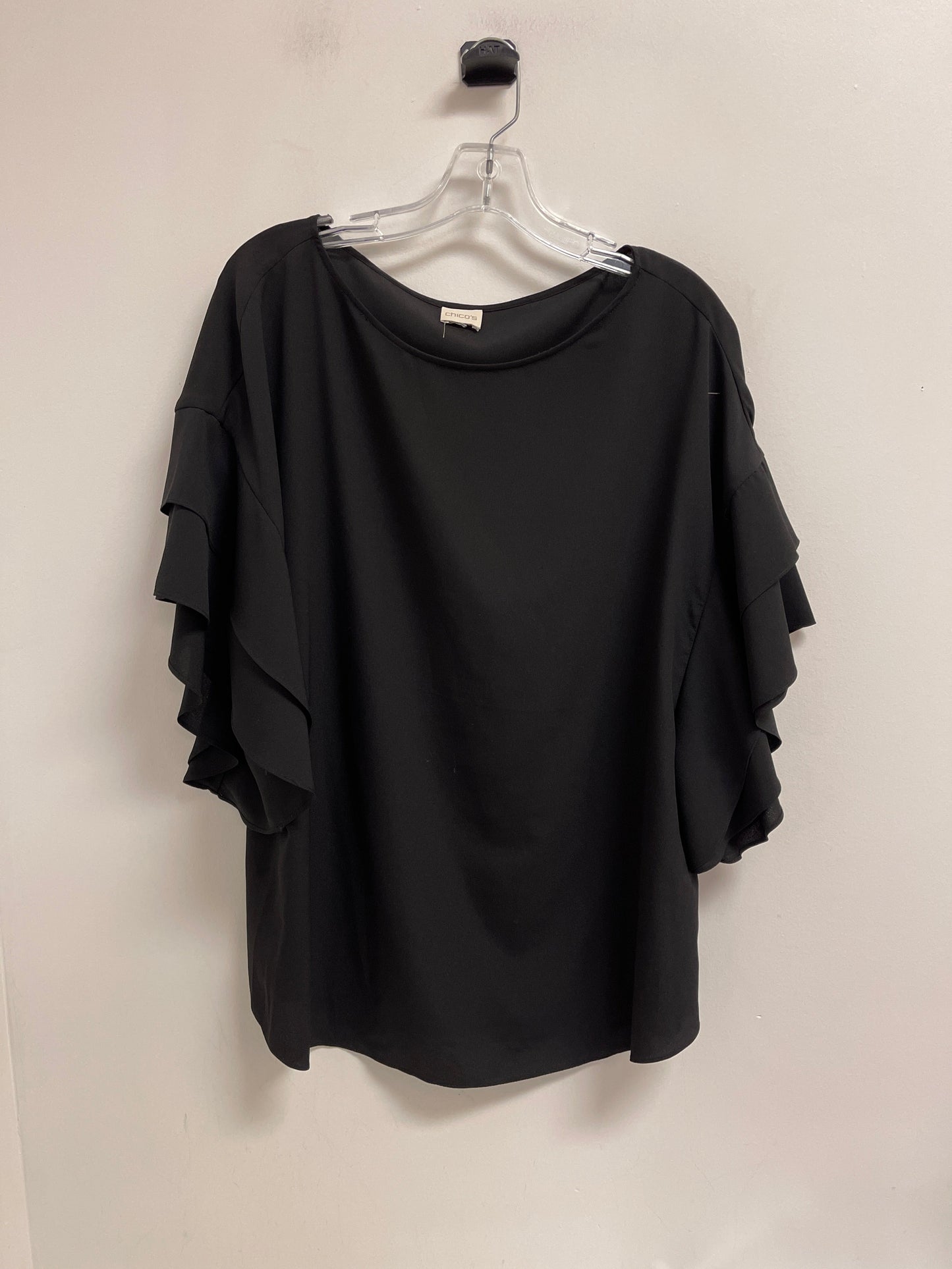 Top Short Sleeve By Chicos In Black, Size: Xl