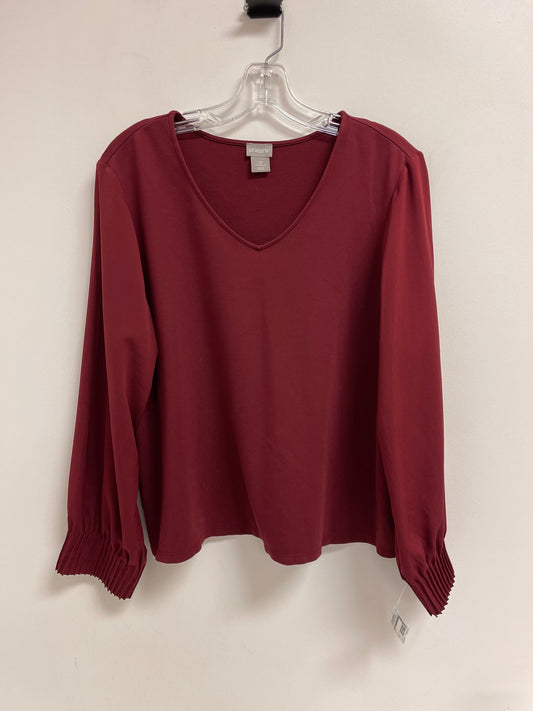 Top Long Sleeve By Chicos In Red, Size: Lp