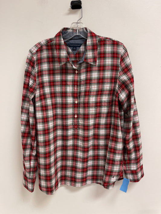 Top Long Sleeve By Tommy Hilfiger In Plaid Pattern, Size: L