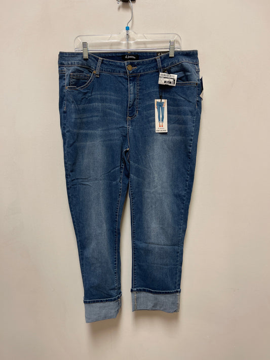 Jeans Skinny By D Jeans In Blue Denim, Size: 18