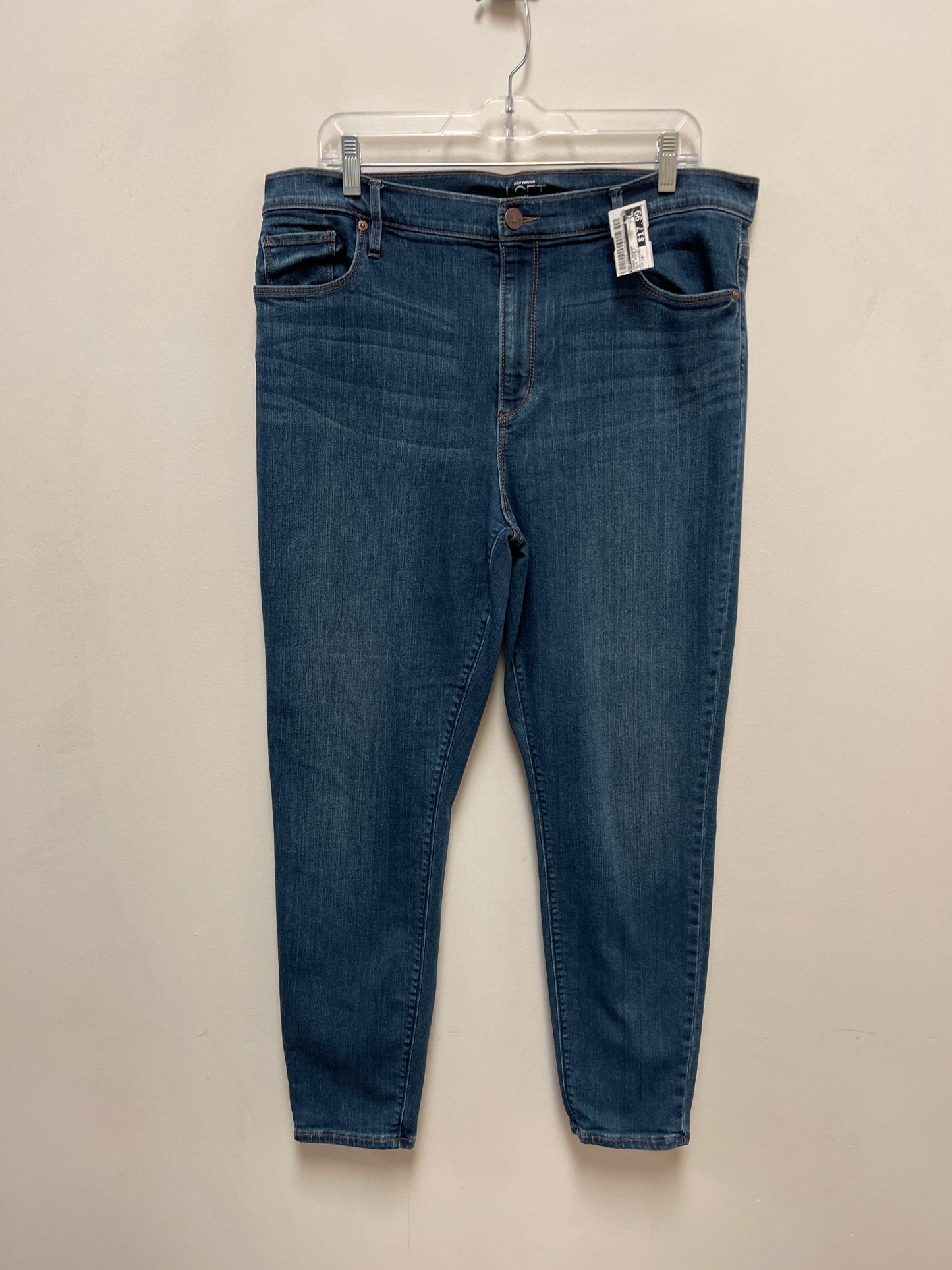 Jeans Skinny By Loft In Blue Denim, Size: 14