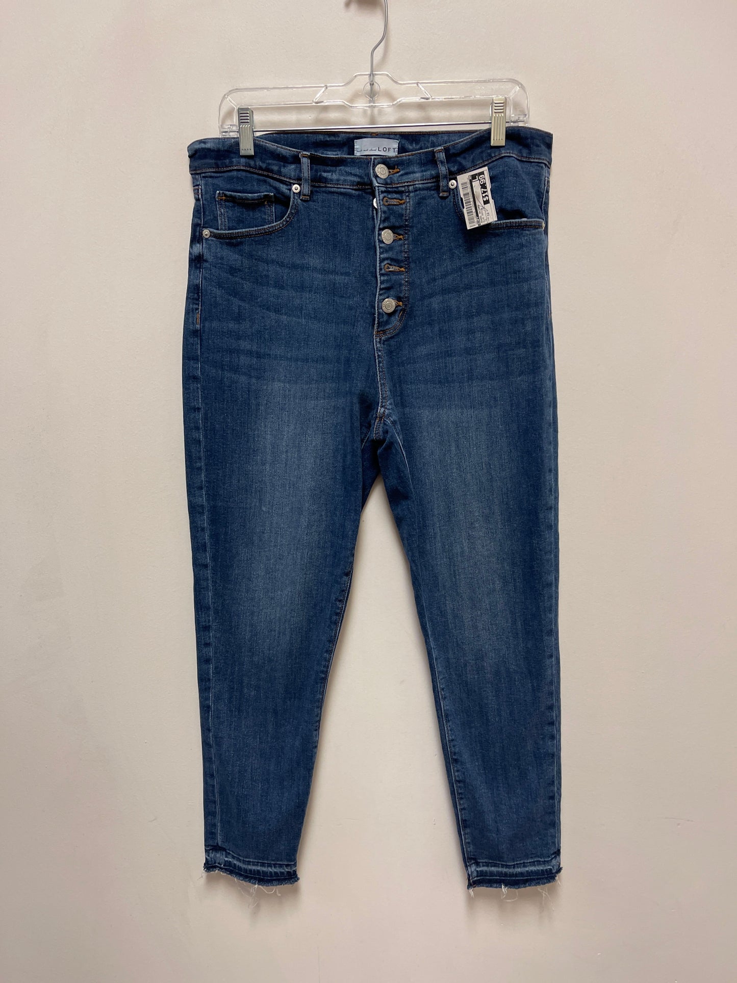 Jeans Skinny By Loft In Blue Denim, Size: 12