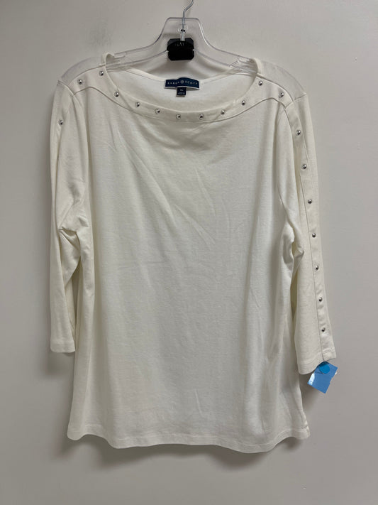 Top Long Sleeve By Karen Scott In White, Size: Xl