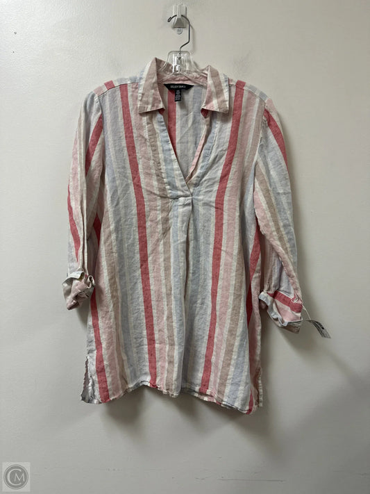 Blouse Long Sleeve By Ellen Tracy In Striped Pattern, Size: M