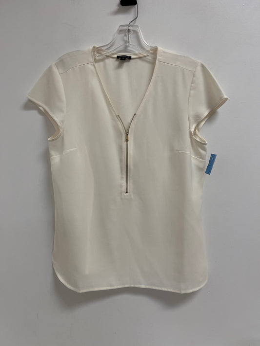 Top Short Sleeve By Ann Taylor In Cream, Size: M