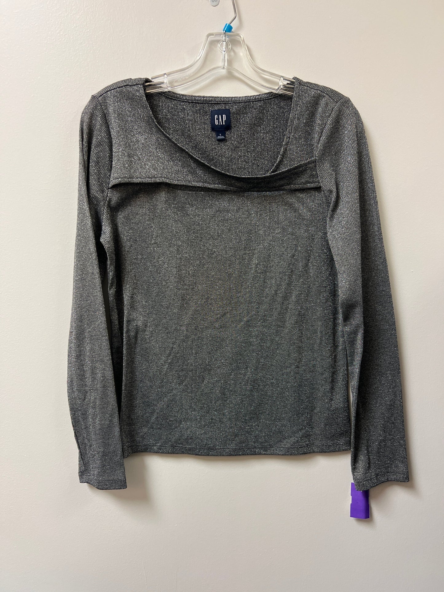 Top Long Sleeve By Gap In Silver, Size: L