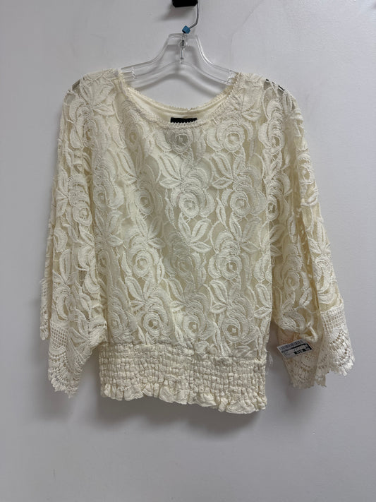 Top Long Sleeve By Investments In Cream, Size: Xl