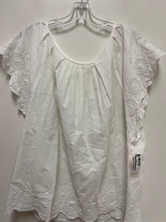 Top Short Sleeve By Gap In White, Size: Xl