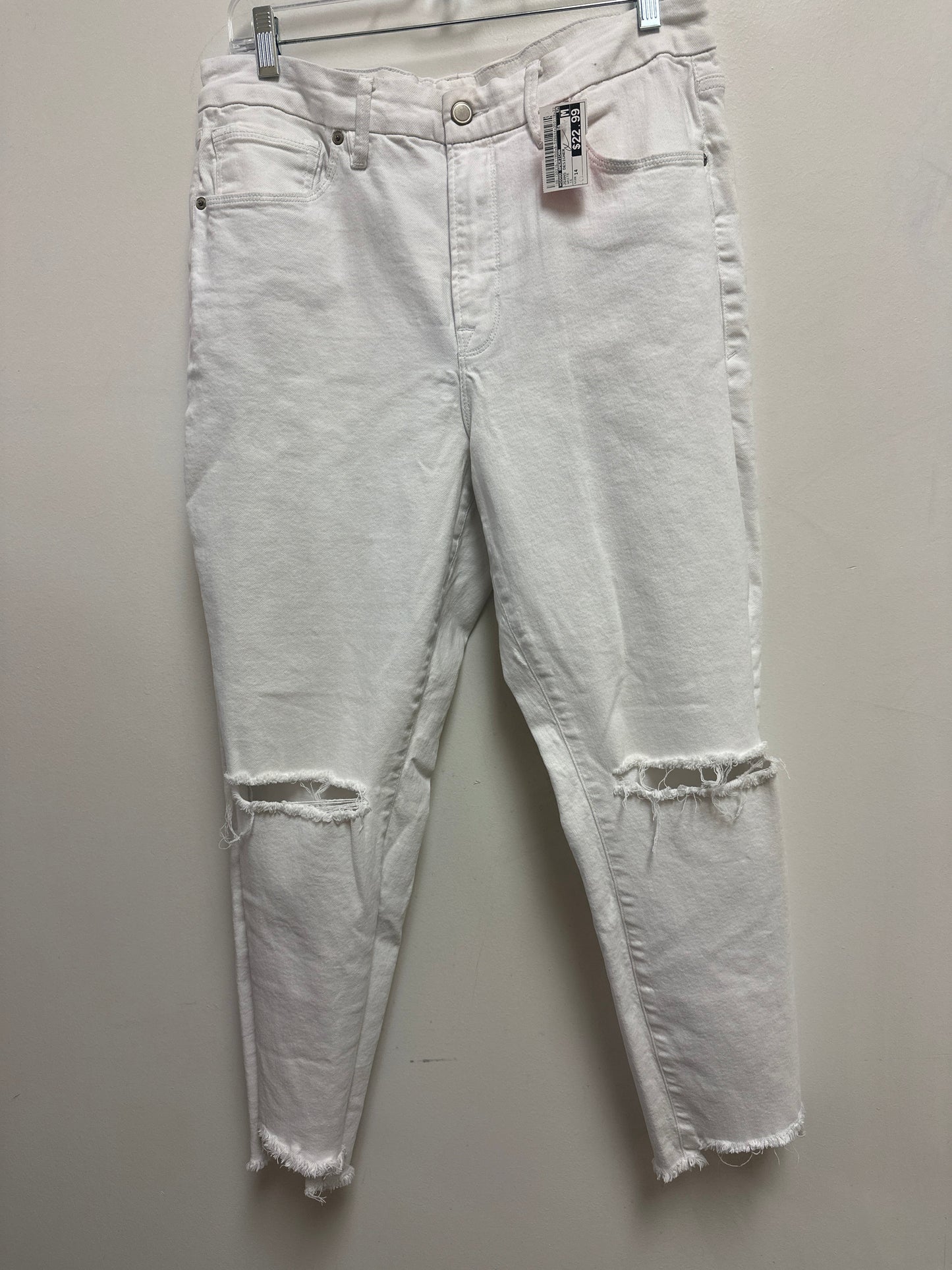 Jeans Designer By Good American In White, Size: 14