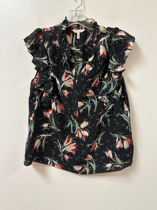 Top Short Sleeve By Rebecca Taylor In Floral Print, Size: M